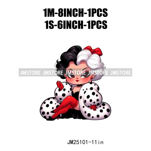 Cartoon Washable Halloween Princess Evil Queen Girls Printing Designs DTF Iron On Transfers Stickers Ready To Press For Textil