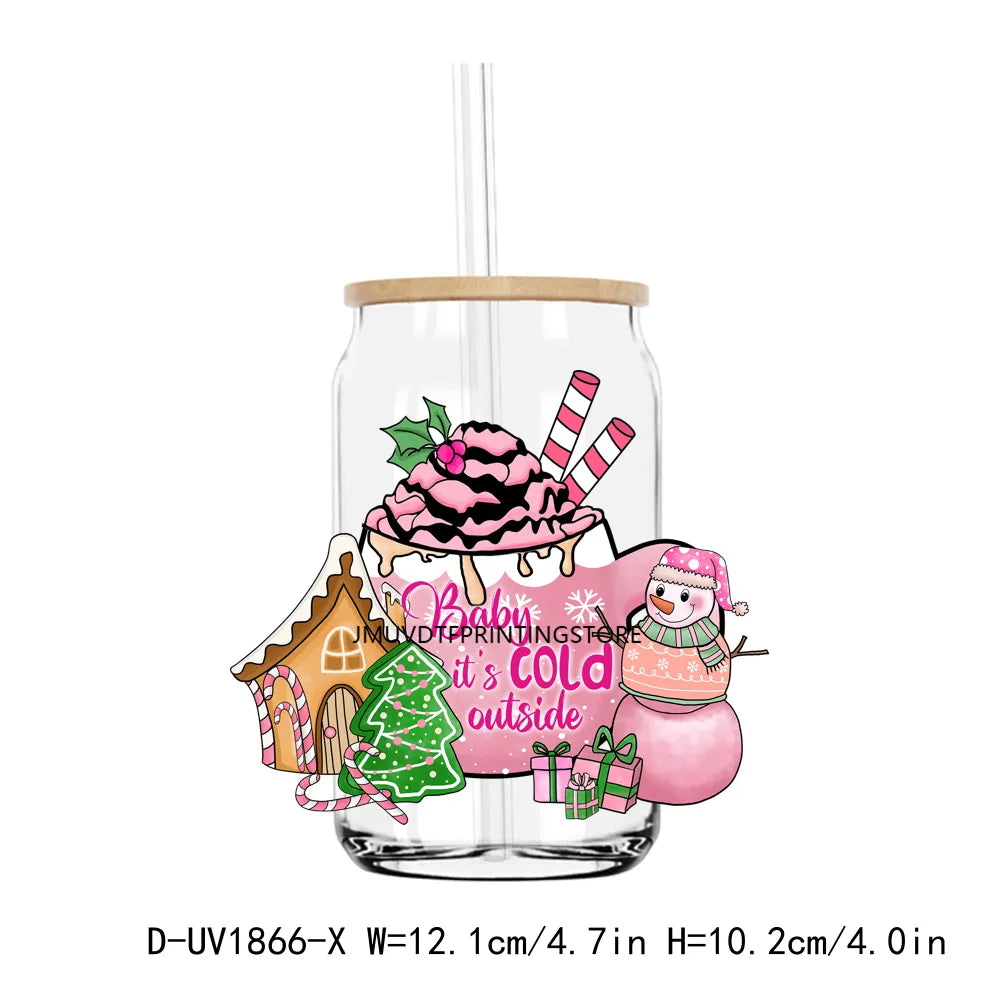 Have a Cup of Cheer Christmas Coffee UV DTF Transfers Stickers Decals For Libbey Cold Cups Mugs Tumbler Waterproof DIY Craft