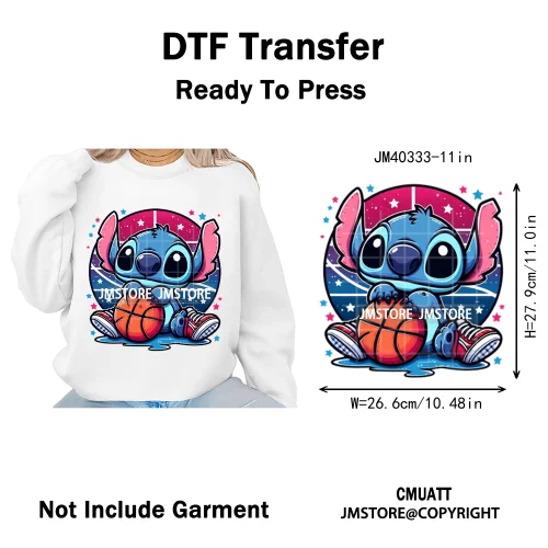 Trendy Cartoon Animal Characters Lover Cold Peel Logos Iron on DTF Washable Transfers Stickers Ready to Press for Hoodies Bags