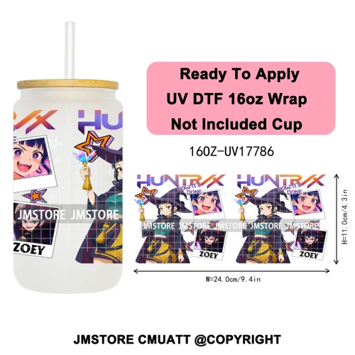 Demon Hunters Kpop Derpy Halloween Mystery Boys UV DTF Stickers Ready To Apply Cup Wrap High Quality For 16OZ Libbey Can Glass