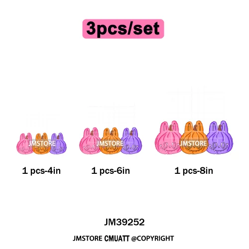 Sorat Sweet Sorat Spooky Cartoon Monster Halloween Designs Iron on DTF Washable Transfers Stickers Ready to Press for Hoodies
