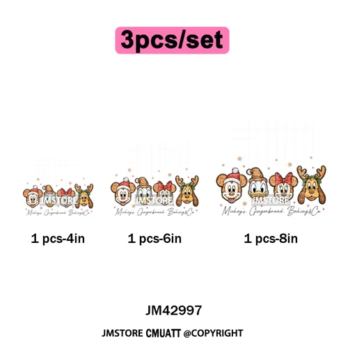 Funny Cartoon Mouse Friends Merry Christmas Movie Character Xmas Season Iron on DTF Transfer Stickers Ready to Press for Hoodies