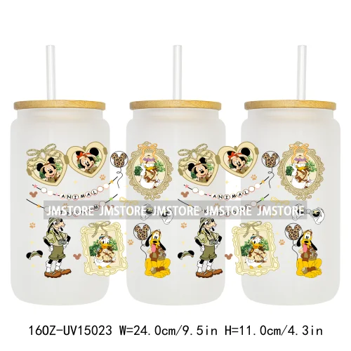 Magical Mirror Cartoon Coquette Bow 16OZ UV DTF Cup Wraps Ready To Apply Waterproof Transfer Stickers For Libbey Glass Can Mugs