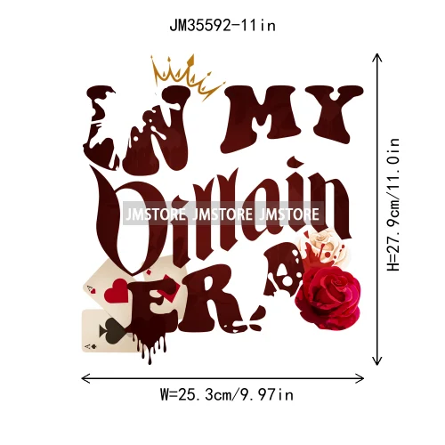 Colorful In My Era Wicked Cartoon Princess Evil Queen Washable Iron on DTF Transfers Stickers Diy Ready to Press for Sweatshirts