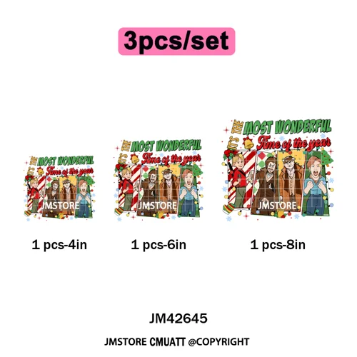 Retro Coquette Bows Holiday Christmas Movie Cartoon Kids Lover Iron on DTF Washable Transfer Stickers Ready to Press for Garment
