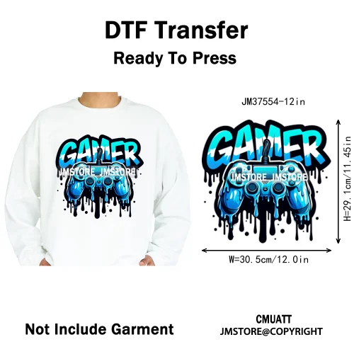 12in Street Heat Urban Chill Streetwear Man Hip Hop Animal Iron on DTF Thermal Transfer Stickers Ready to Press for Clothes Bags