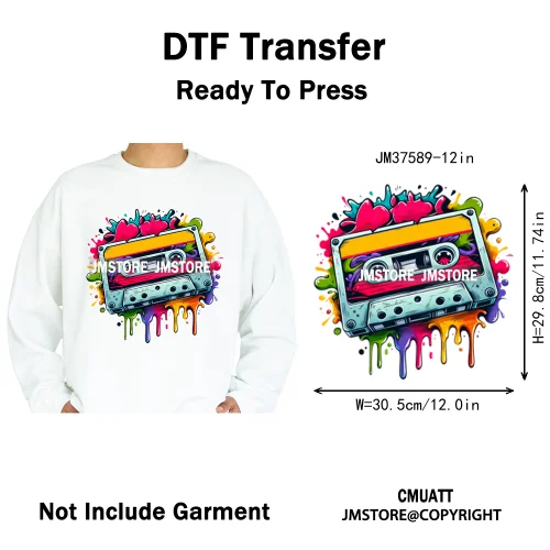 12in Street Heat Urban Chill Streetwear Man Hip Hop Animal Iron on DTF Thermal Transfer Stickers Ready to Press for Clothes Bags