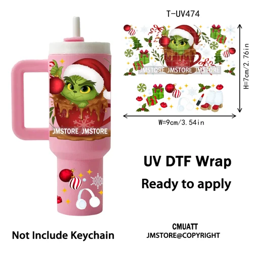 Cartoon Movie Thanksgiving Christmas UV DTF Keychain Wraps Ready To Apply Durable Custom UV Stickers For Mini Tumbler Keychain