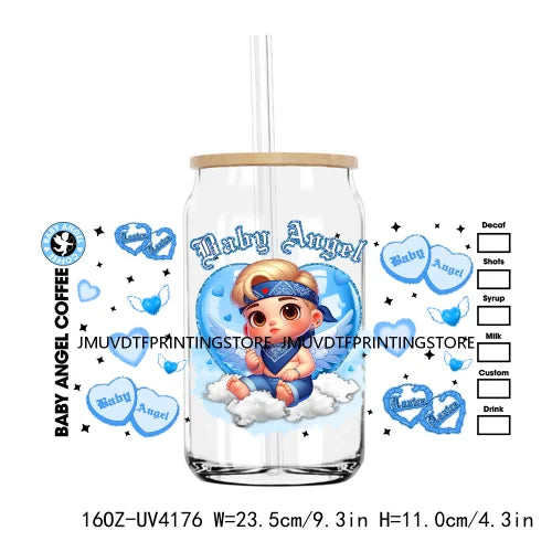 Chicano Baby Angel 16OZ UV DTF Cup Wrap Transfers Stickers Old School Cholo Girl Custom DIY Waterproof Logo For Libbey Glass Can