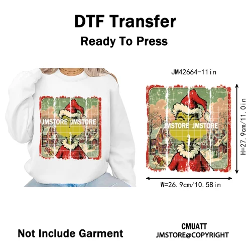Magical Cartoon Girly Christmas Season Coquette Xmas Holiday Iron on DTF Washable Transfers Stickers Ready to Press for Textiles