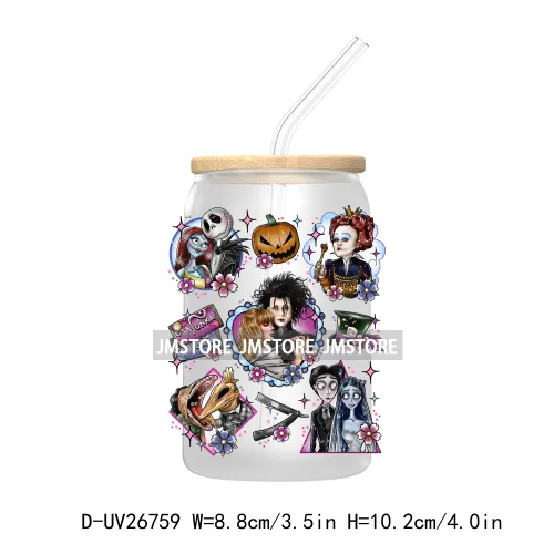 Horror Movies Ice Cream Cartoon Characters UV DTF Transfers Stickers Decals For Libbey Cold Cups Mugs Tumbler Waterproof Logo