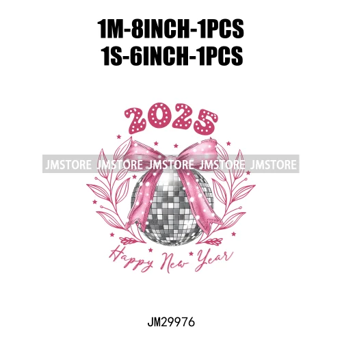 2025 Happy New Year Faux Glitter Holiday 12 New Chapters 365 New Chances Iron On DTF Transfer Sticker Ready To Press For Clothes