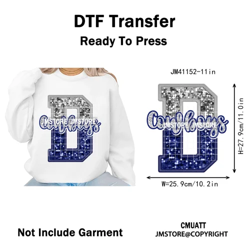 Faux Glitter Leopard Game Day American Football Sport Coquette Iron on Washable DTF Transfer Stickers Ready to Press for Clothes