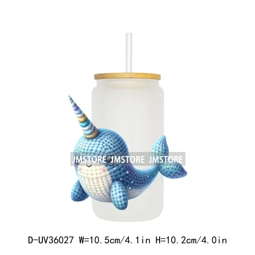 New Knitted Baby Animals UV Sticker Decals For Libbey Cold Cups Mugs Tumbler Transfer Stickers Waterproof High Quality Labels