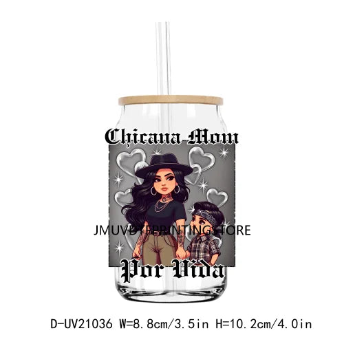 Chicano Mama Latina Mother's Day UV DTF Transfers Stickers Decals For Libbey Cold Cups Mugs Tumbler Waterproof DIY Logo Mom Gift