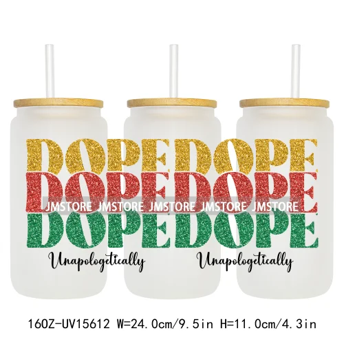 Juneteenth Vibes Sneaker And Heel Afro Woman 16OZ UV DTF Cup Wraps Ready To Apply Transfer Stickers For Libbey Glass Can Tumbler