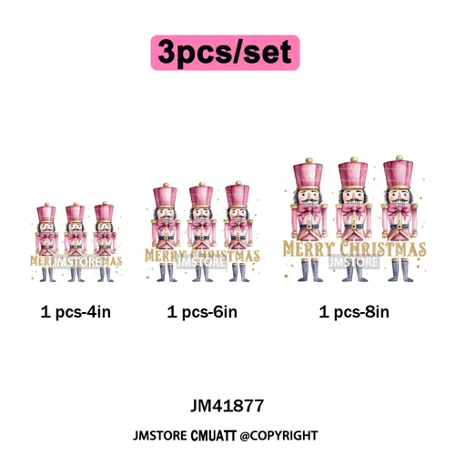 Merry and Bright Coquette Patchwork Santa Christmas Holiday Season Iron on DTF Heat Transfer Stickers Ready to Press for Hoodies
