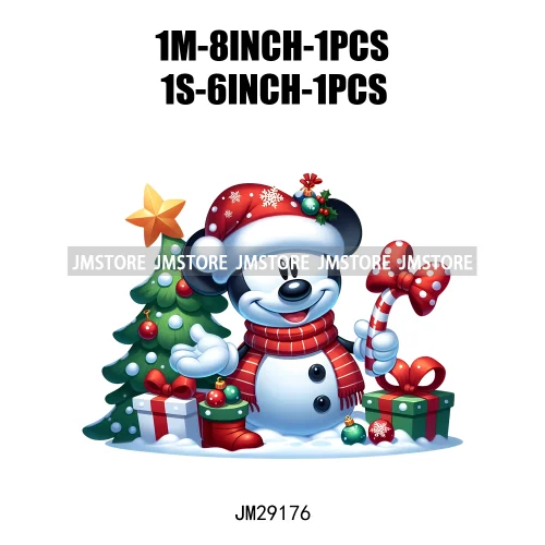 Special Delivery Characters Cartoon Santa Claus Christmas Gift Iron On DTF Transfers Stickers Ready To Press For Clothes
