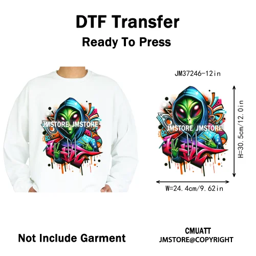 12in Cool Jungle King Beats Graffiti Hip Hop Animals Lover Iron on DTF Thermal Transfers Stickers Ready to Press for T-shirts