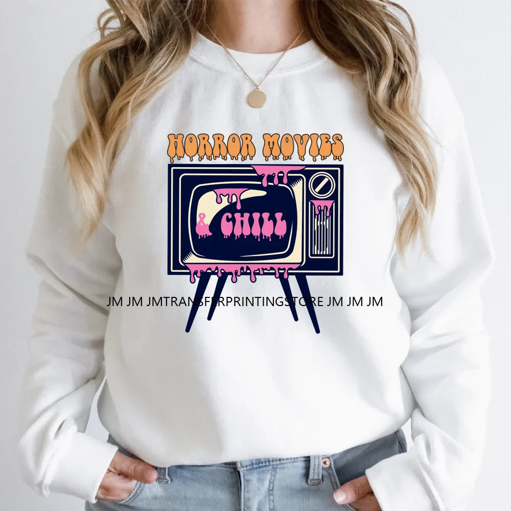 Happy Hunting Halloween Kpop Pumpkin Witch Boys Girl Dinner Iron on DTF Washable Transfers Stickers Ready to Press for T-shirts