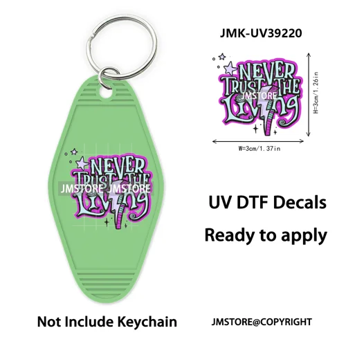 Horror Pumpkin Halloween Cartoon UV DTF Motel Keychain Decal Ready To Ship Durable Transfer Stickers Prints For Hotel Keychain