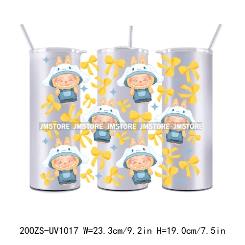 Cute Monster Doll Cartoon Character 20OZ Skinny Tumbler Wrap Ready To Apply UV DTF Transfer Stickers Durable Prints For Tumbler