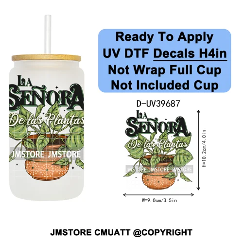 Mexican Conchas Spooky Ghost Concha UV DTF Decals Ready To Apply Waterproof Transfer Stickers Prints For 16OZ Libbey Glass Can