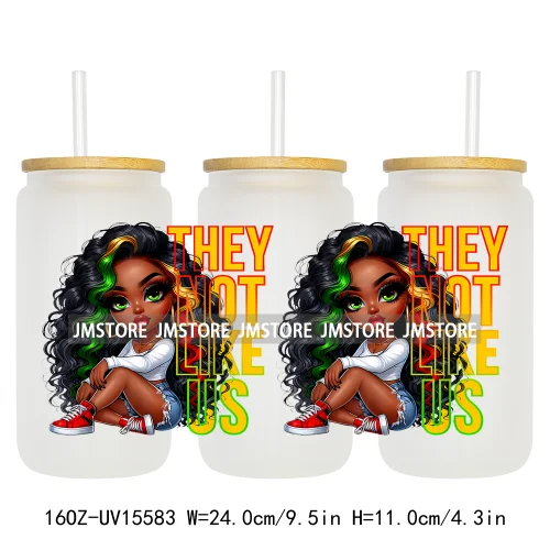 1865 Juneteenth Black History Month UV DTF Cup Wraps Ready To Apply CustomTransfer Stickers For 16OZ Libbey Glass Can Tumbler