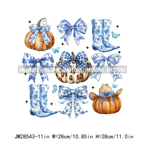 Howdy Western Boots Hat Fall Season Cowhide Leopard Pumpkin Coquette Bow Iron On DTF Transfer Sticker Ready To Press For Clothes