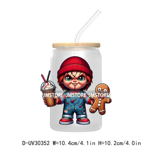 Christmas Horror Movie Killers UV DTF Transfer Stickers Decals For Libbey Cold Cups Mugs Tumbler High Quality Cartoon Characters