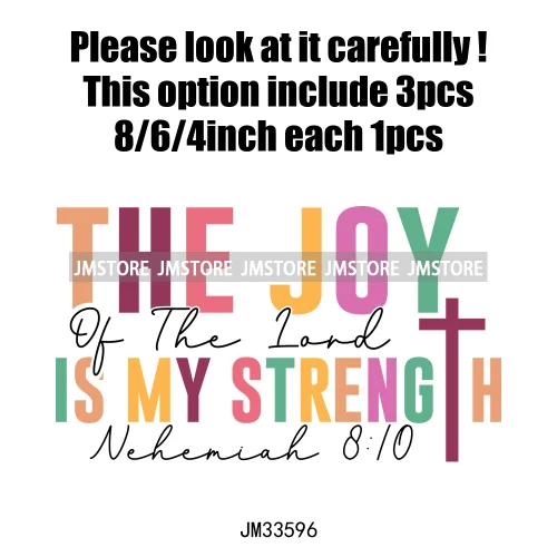 Colorful Faith Jesus God Religious Bible Verse Affirmation Spirits Iron On DTF Transfers Stickers Ready To Press T-shirts Bags