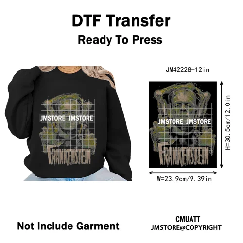 Cool Halftone Horror Killer Characters Scary Halloween Vibes Iron on DTF Washable Transfers Stickers Ready to Press for Clothes