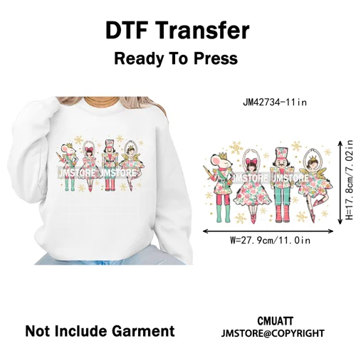 Y'all Are Nuts Pastel Cartoon Character Tis The Season Christmas Iron on DTF Heat Transfers Stickers Ready to Press for Clothes