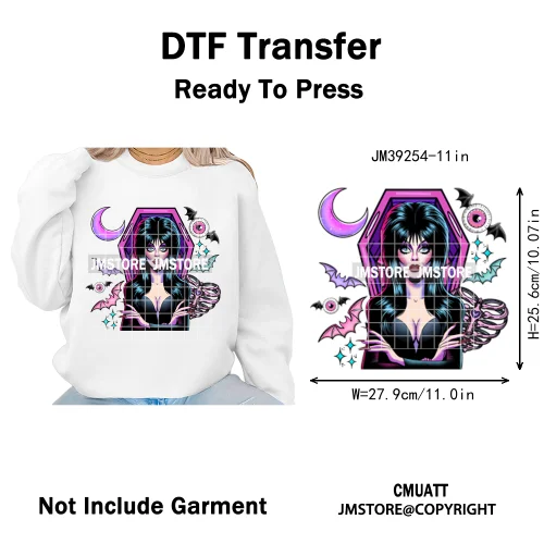 Trendy Margaritas Scary Movie Halloween Monsters Season Iron on DTF Washable Heat Transfers Stickers Ready to Press for Hoodies