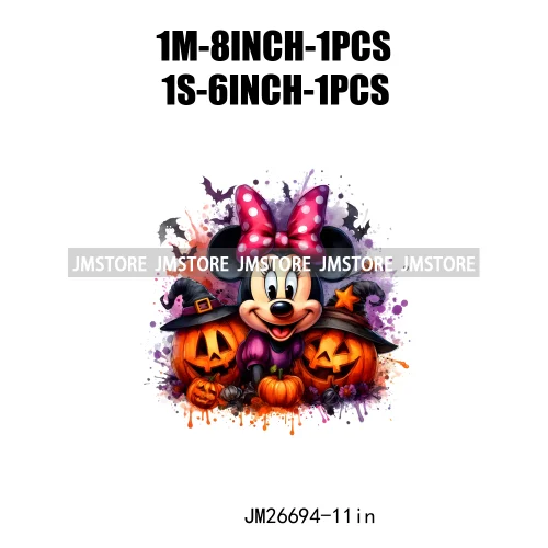 Wholesale Cartoon Character Pumpkin Halloween Scary Vibes Thermal Logo DTF Iron On Transfer Stickers Ready To Press For Clothing