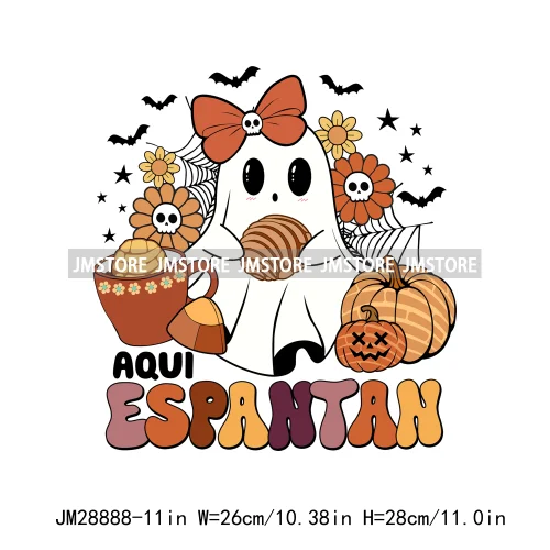 Pan Tasmas Spooky Halloween Conchas Cucuys Mexican Spooky Season Ghost Iron On DTF Transfer Stickers Ready To Press For T-shirts