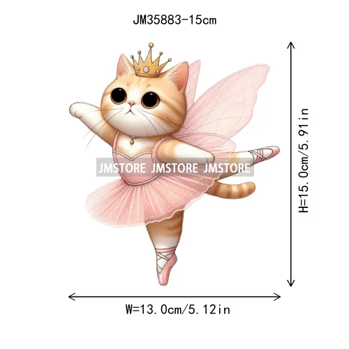 15cm 5.9in Kid Dancing Cats Animal Squirrel Iron On Transfer Sticker For Clothes Printed Thermal Applique Washable T-Shirt Decal