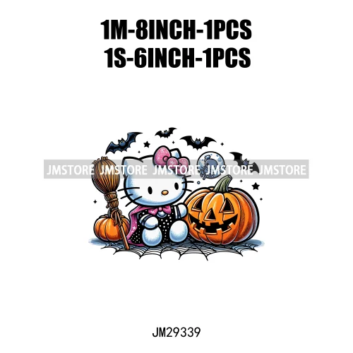 Cartoon Horror Character Halloween Vibes Pumpkin Killer Logos Iron On DTF Transfers Stickers Ready To Press For Hoodies