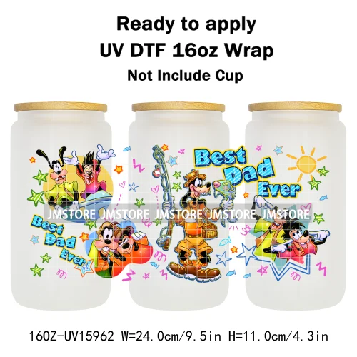 Floral Cartoon Princess Coquette Bow 16OZ UV DTF Cup Wrap Ready To Apply Waterproof Transfer Stickers For Libbey Glass Can Mugs