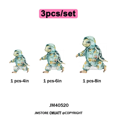 Cute Nursery Sleepy Baby Safari Jungle Animals in Pajamas Love Iron on DTF Washable Transfers Sticker Ready to Press for Clothes