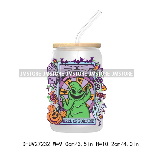 Cartoon Princess Couple Halloween Double Trouble UV DTF Transfer Stickers Decals For Libbey Cold Cup Mug Tumbler Waterproof Logo