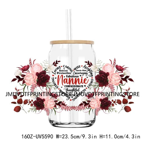 Compassionate Strong Mom Grandma 16OZ UV DTF Cup Wrap Transfer Sticker Custom Label Durable Waterproof Logo For Libbey Glass Can