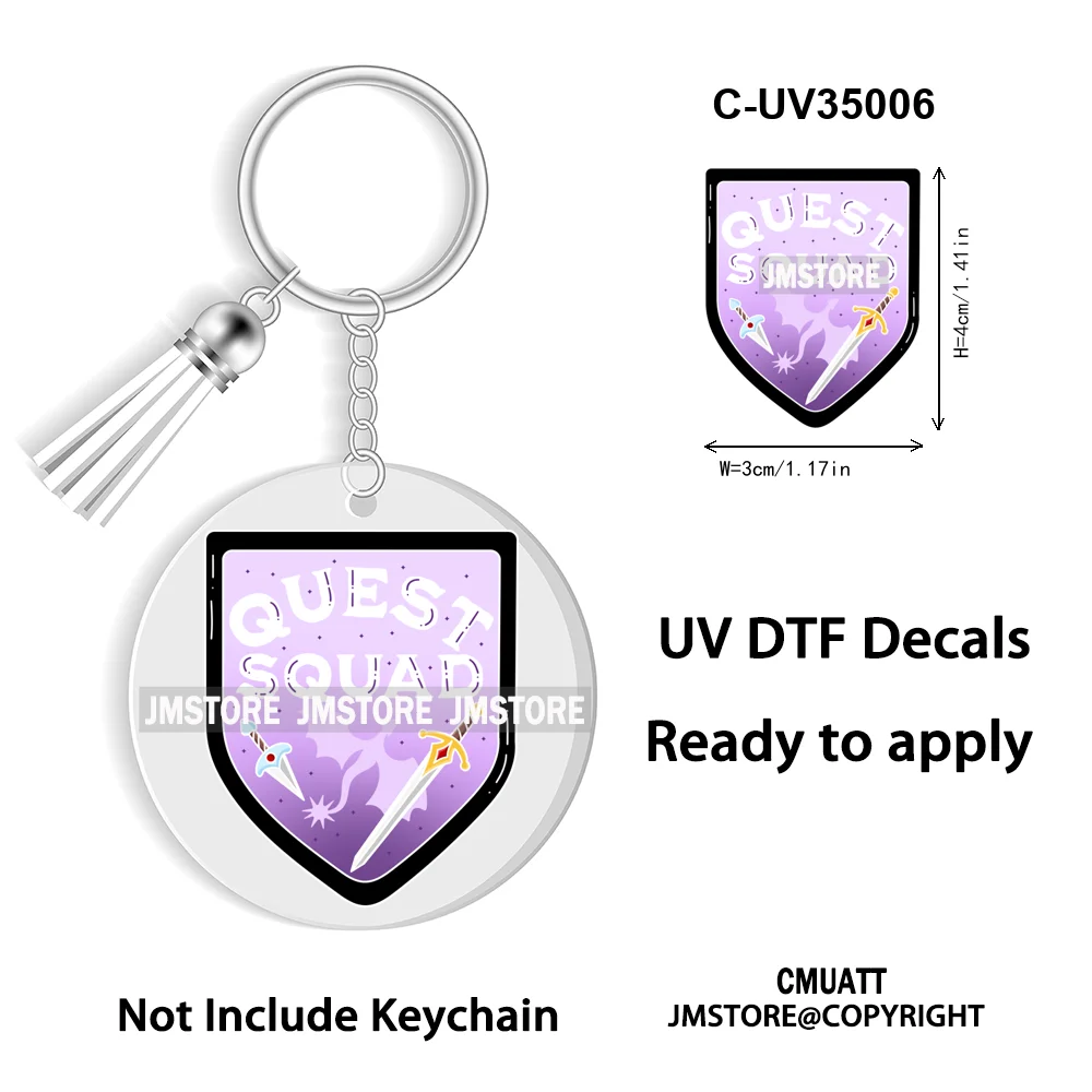 Smells Like Historical Romance Bookish Positive Quotes New WaterProof UV DTF Stickers For Round Circle Acrylic Keychain Key Ring