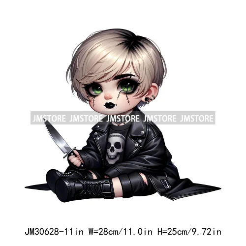 Cute Princess Halloween Girl Boy Baby Kids Cartoon Character Iron On DTF Transfers Stickers Ready To Press For Clothing
