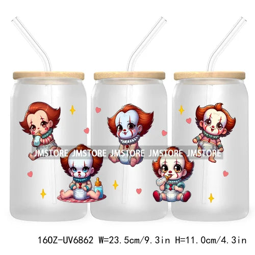 Cartoon Mouse Princess Friends 16OZ UV DTF Cup Wrap Transfers Stickers For Libbey Glass Can Cups Tumbler Waterproof Craft