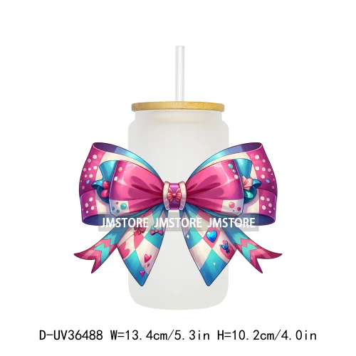 Princess Coquette Bow Cartoon Magical Kingdom UV Sticker Decals For Libbey Cold Cups Mugs Tumbler Waterproof Transfer Stickers