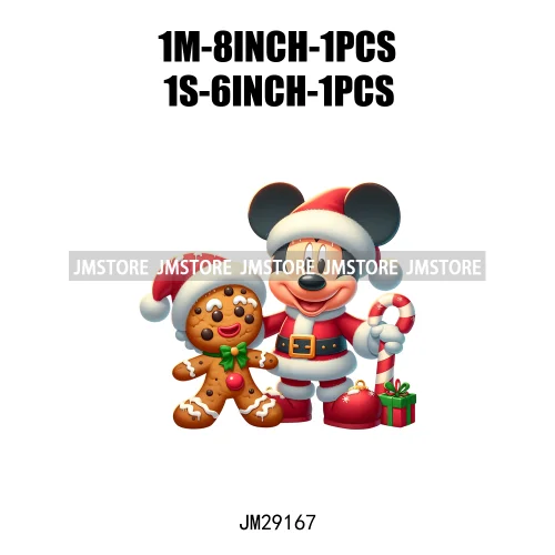 Special Delivery Characters Cartoon Santa Claus Christmas Gift Iron On DTF Transfers Stickers Ready To Press For Clothes