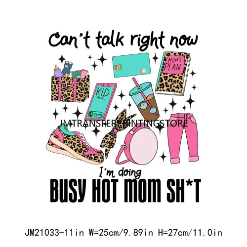 Colorful Mother Baby Hood Autism Mom Good Mama Day Bad Words Printing Mama Basics DTF Heat Transfer Stickers For T-shirts