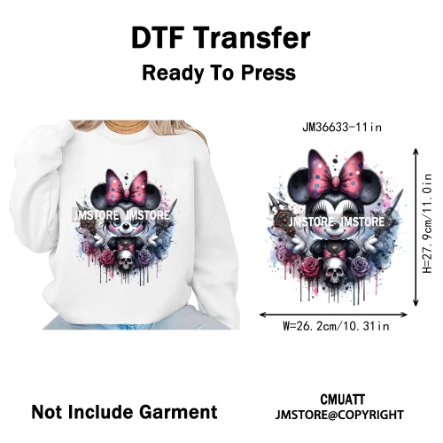 Spooky Scary Witch Girly Animal Flower Strawberry Gnomes Iron on DTF Washable Transfers Stickers Ready to Press for Hoodies Bags
