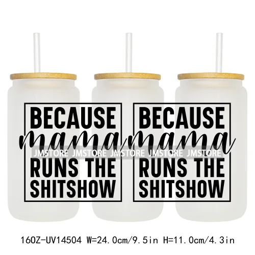 Girl Boy Mom Funny Quotes UV DTF Stickers Ready to Transfer Cup Wrap Custom Labels DIY Craft For Libbey Can Glass Tumblers Mugs